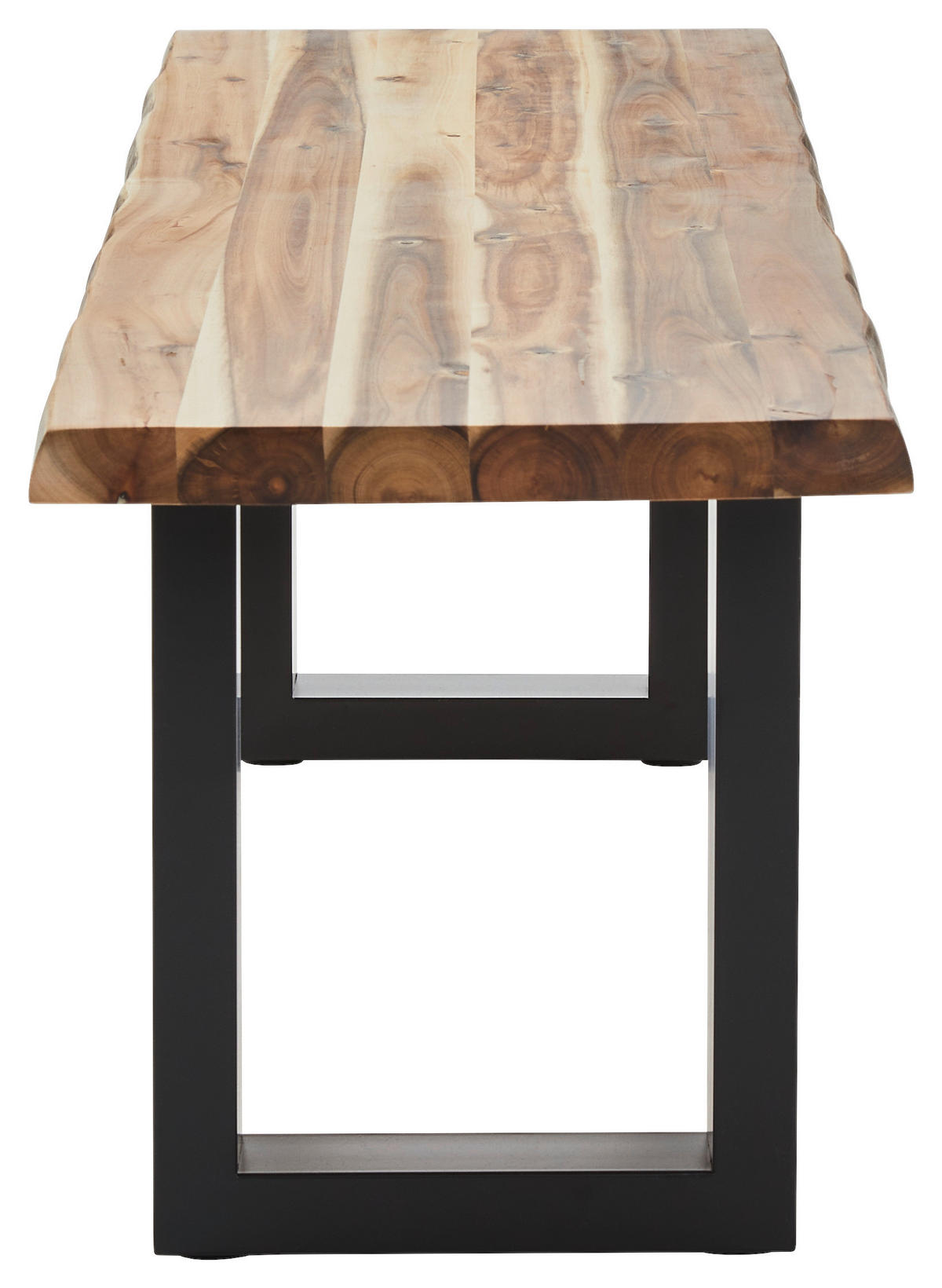 SITZBANK 140/45/40 cm Akaziefarben Akazie vollmassiv  - Schwarz/Akaziefarben, Basics, Holz/Metall (140/45/40cm) - MID.YOU