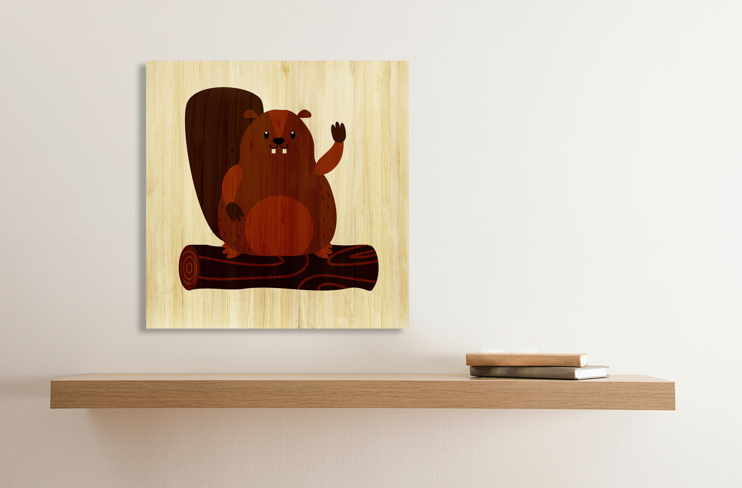 BABYWANDDEKO - Braun, Basics, Holz (50/50/3cm)