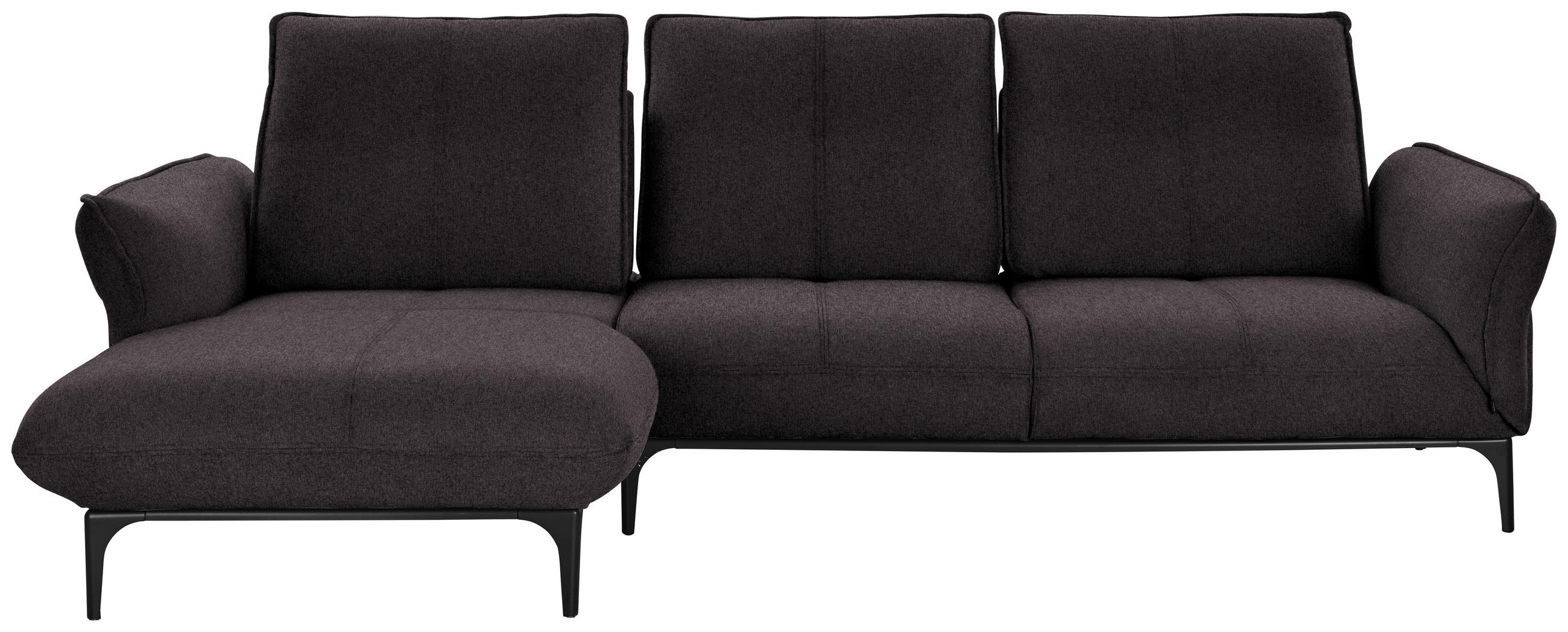 ECKSOFA in Webstoff Braun  - Schwarz/Braun, Natur, Textil (182/277cm) - Valnatura