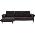 ECKSOFA in Webstoff Braun  - Schwarz/Braun, Natur, Textil (182/277cm) - Valnatura