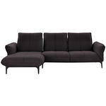 ECKSOFA in Webstoff Braun  - Schwarz/Braun, Natur, Textil (182/277cm) - Valnatura