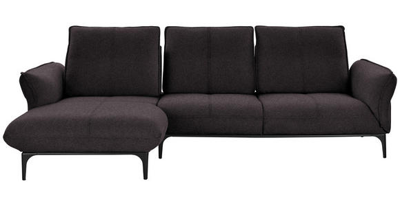 ECKSOFA in Webstoff Braun  - Schwarz/Braun, Natur, Textil (182/277cm) - Valnatura