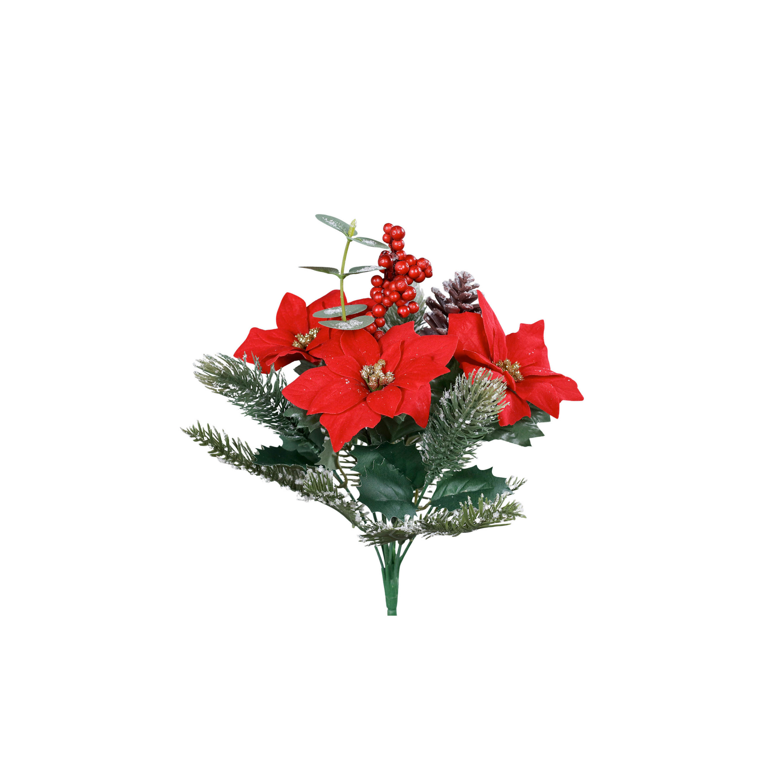 KUNSTBLUME - Rot/Grün, Basics, Kunststoff/Textil (33cm)