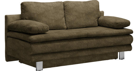 SCHLAFSOFA Flachgewebe Grün - Chromfarben/Grün, Design, Textil/Metall (194/96/86cm) - Novel