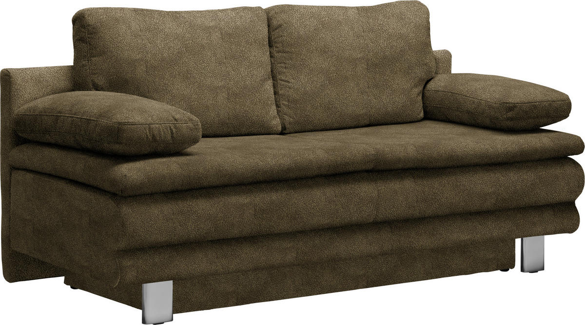 SCHLAFSOFA in Flachgewebe Grün  - Chromfarben/Grün, Design, Textil/Metall (194/96/86cm) - Novel