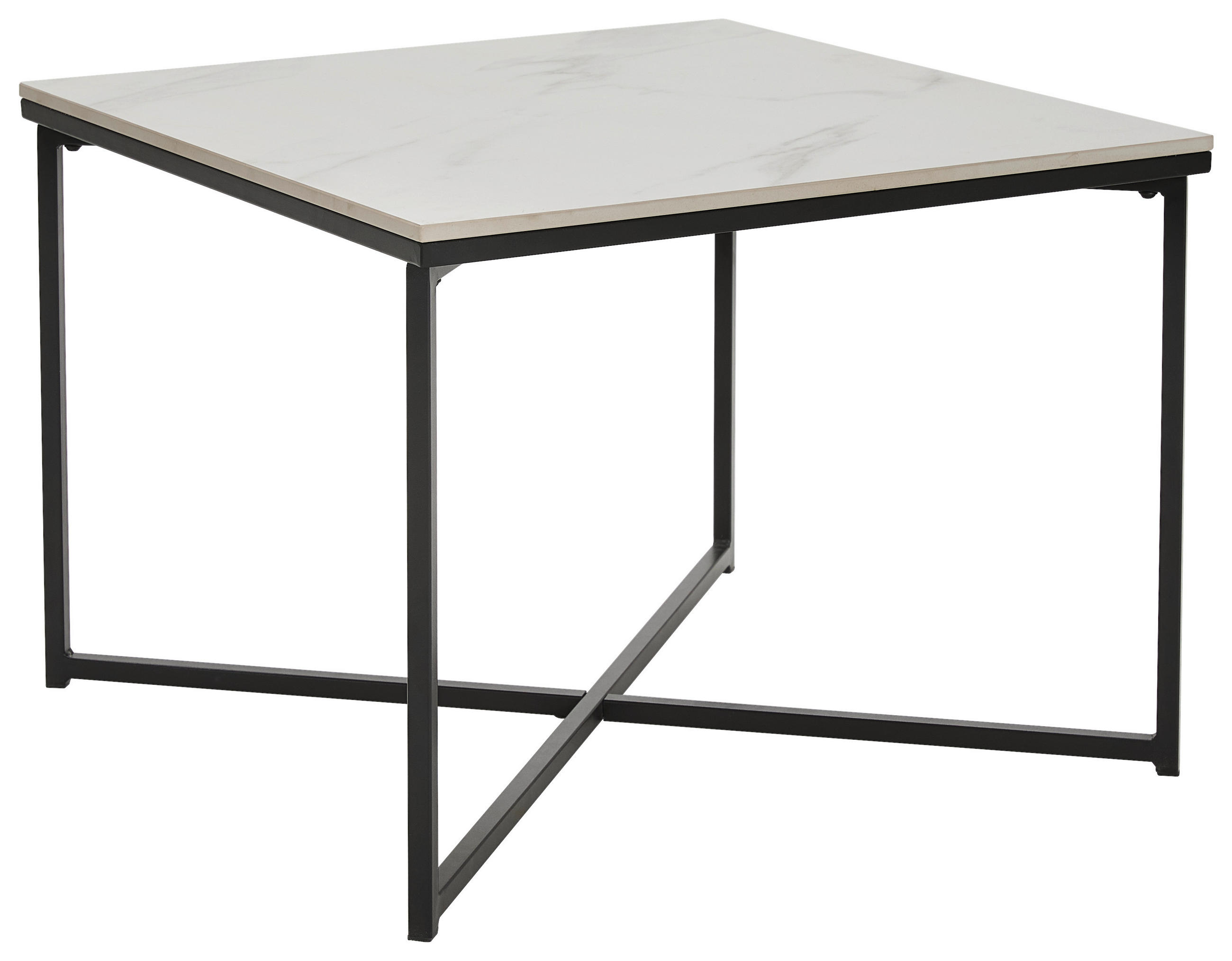 Livetastic KONFERENČNÍ STOLEK, bílá, černá, keramika, kov, 60/43/60 cm