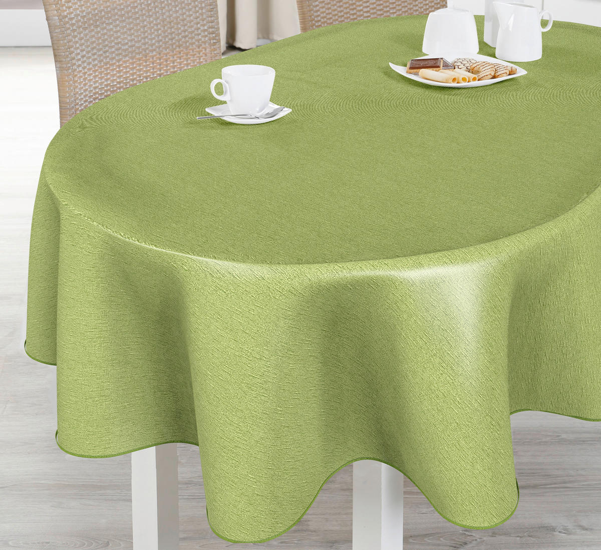 TISCHDECKE MILANO 140 cm  - Grün, Basics, Textil (140cm) - Peyer Syntex