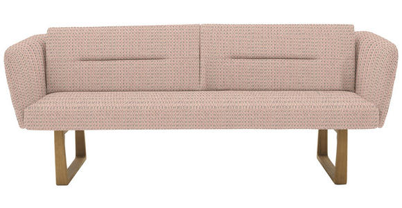 SITZBANK 224/91/69 cm Flachgewebe Hellrosa massiv Holz  - Eichefarben/Hellrosa, Design, Holz/Textil (224/91/69cm) - Valnatura