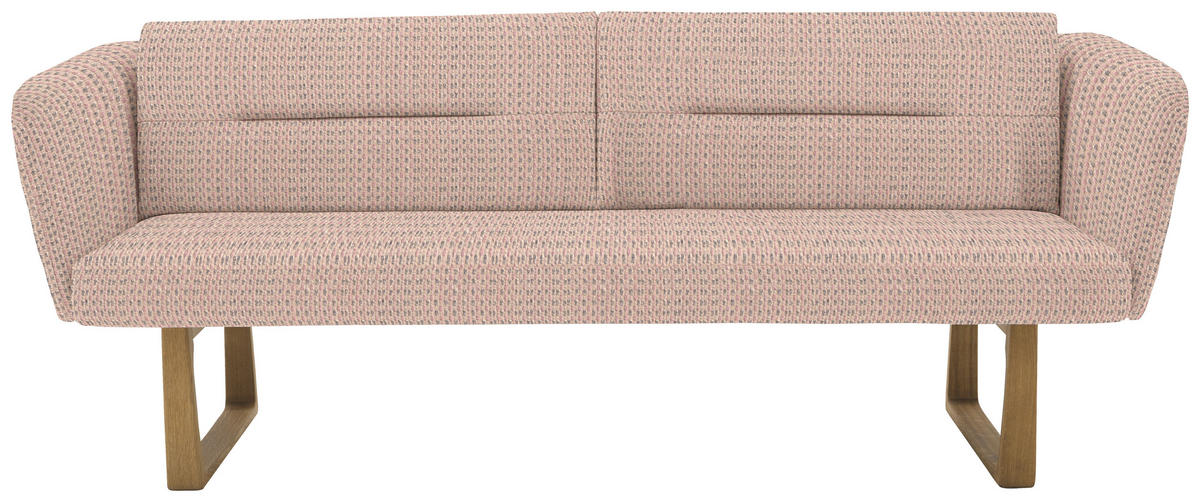 SITZBANK 224/91/69 cm Flachgewebe Hellrosa massiv Holz  - Eichefarben/Hellrosa, Design, Holz/Textil (224/91/69cm) - Valnatura