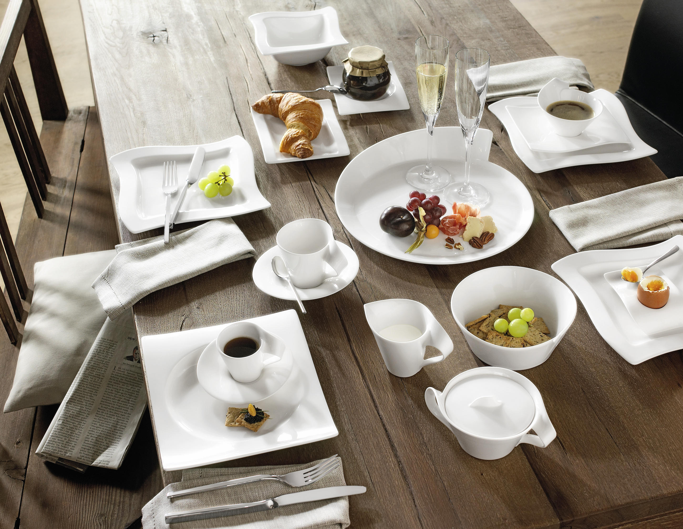 Fine China DESSERTTELLER quadratisch - Weiß, Basics, Keramik (24/24cm) - Villeroy & Boch