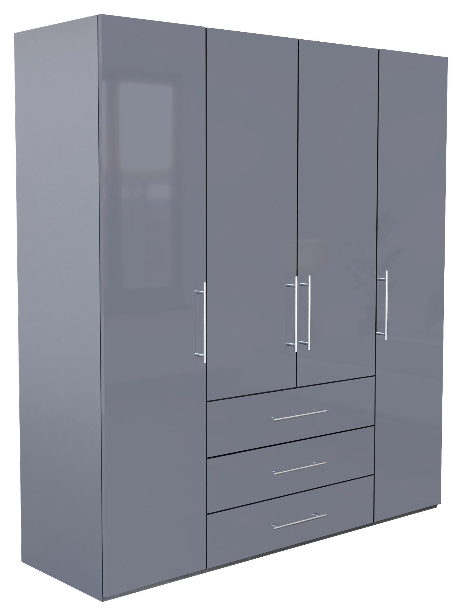 Carryhome ŠATNÍ SKŘÍŇ, antracitová, vysoce lesklá antracitová, 196/219/59 cm