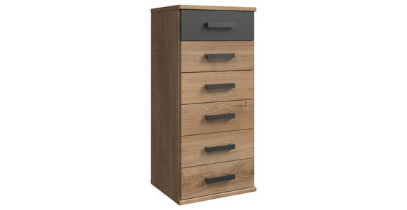 KOMMODE , 46/103/40 cm, 6 Schublade(n)  - Plankeneiche/Eichefarben, Trend, Holzwerkstoff/Kunststoff (46/103/40cm) - Carryhome