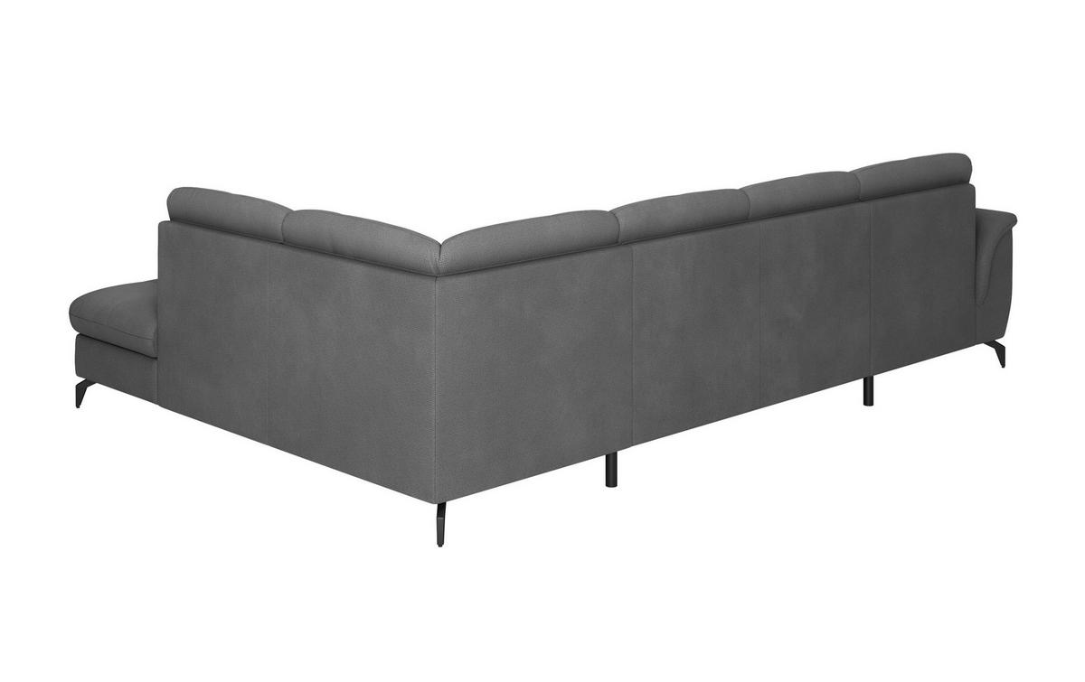 WOHNLANDSCHAFT Grau Flachgewebe  - Schwarz/Grau, MODERN, Textil/Metall (164/319/212cm) - Sit & More