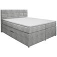 BOXSPRINGBETT 160/200 cm  in Silberfarben  - Wengefarben/Silberfarben, KONVENTIONELL, Holz/Textil (160/200cm) - Carryhome