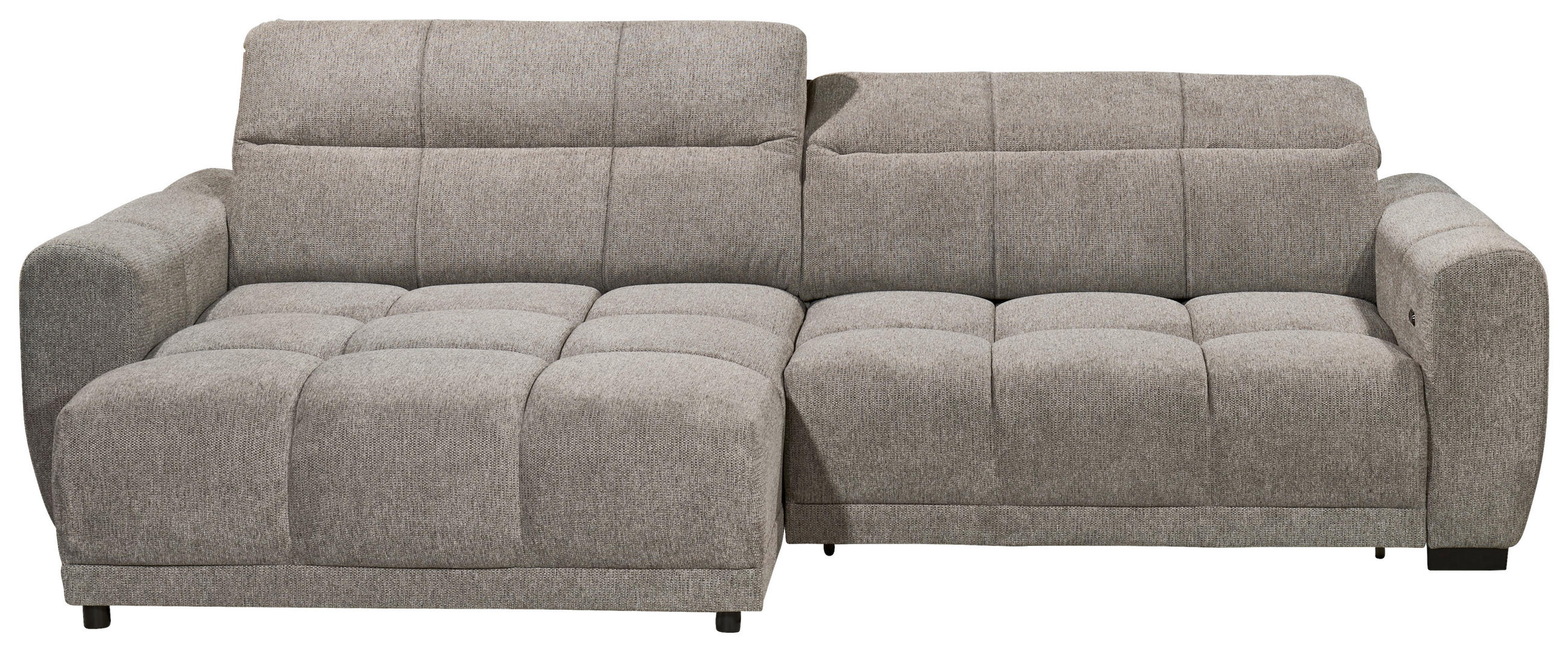 ECKSOFA HUNTER Taupe Mikrofaser  - Taupe/Schwarz, Basics, Kunststoff/Textil (170/297cm) - Livetastic