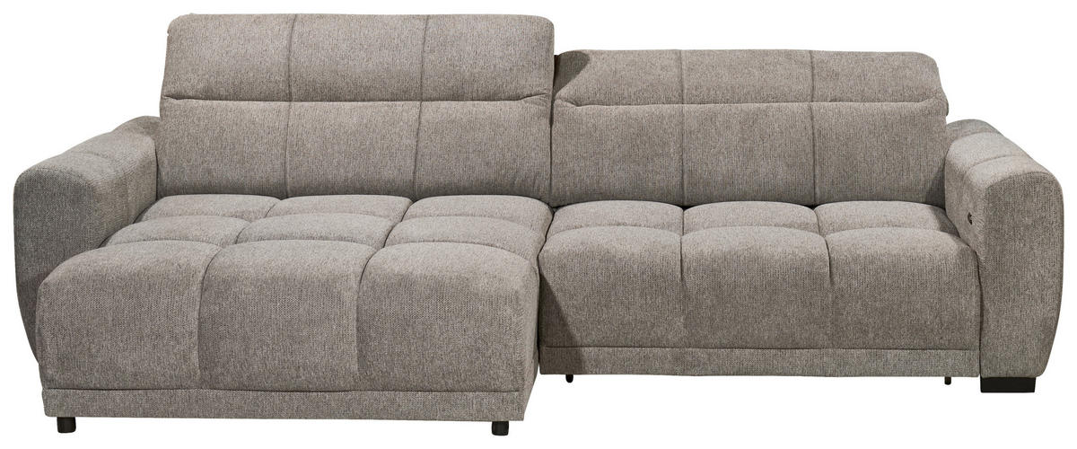 ECKSOFA HUNTER Taupe Mikrofaser  - Taupe/Schwarz, Basics, Kunststoff/Textil (170/297cm) - Livetastic