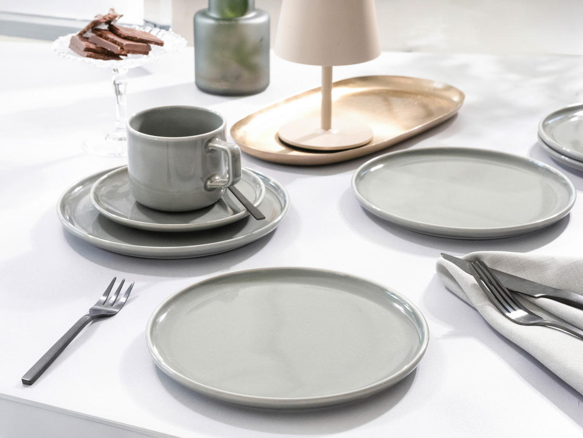 KOMPLETT SERVIS Chef Collection Grau 30 delar  - ljusgrå, Basics, keramik (41/32/29cm) - Creatable