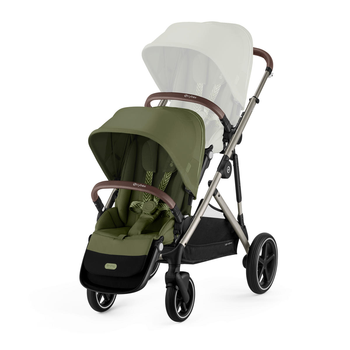 KINDERWAGEN  Gazelle S  Moss Green  - Taupe/Waldgrün, Basics, Textil/Metall (106/65/110cm) - cybex GOLD