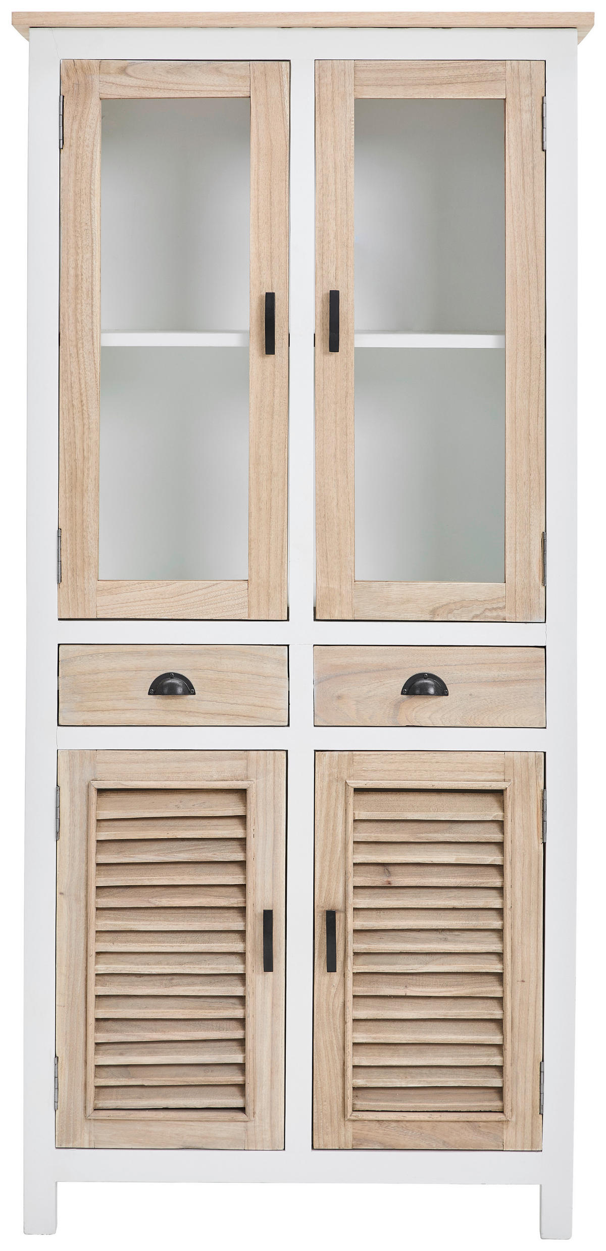 BUFFET 90/190/40 cm  in Naturfarben  - Schwarz/Naturfarben, Design, Holz/Metall (90/190/40cm) - Livetastic