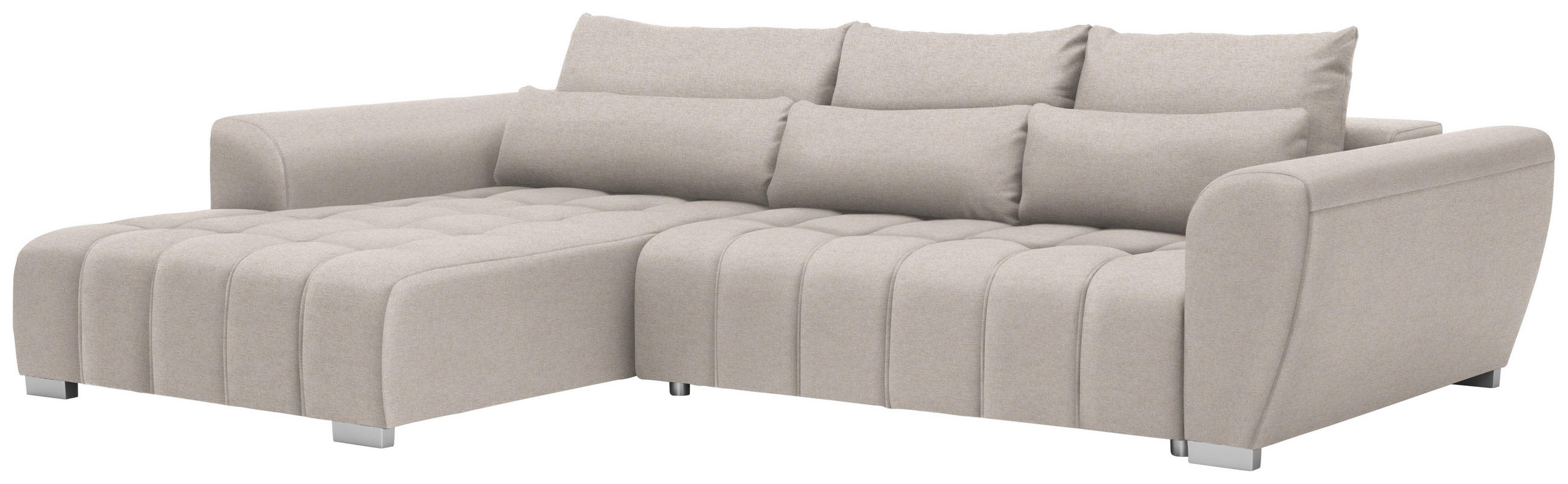 ROHOVÁ SEDACIA SÚPRAVA, textil, béžová - strieborná/béžová, Modern, textil/plast (218/304cm) - Carryhome