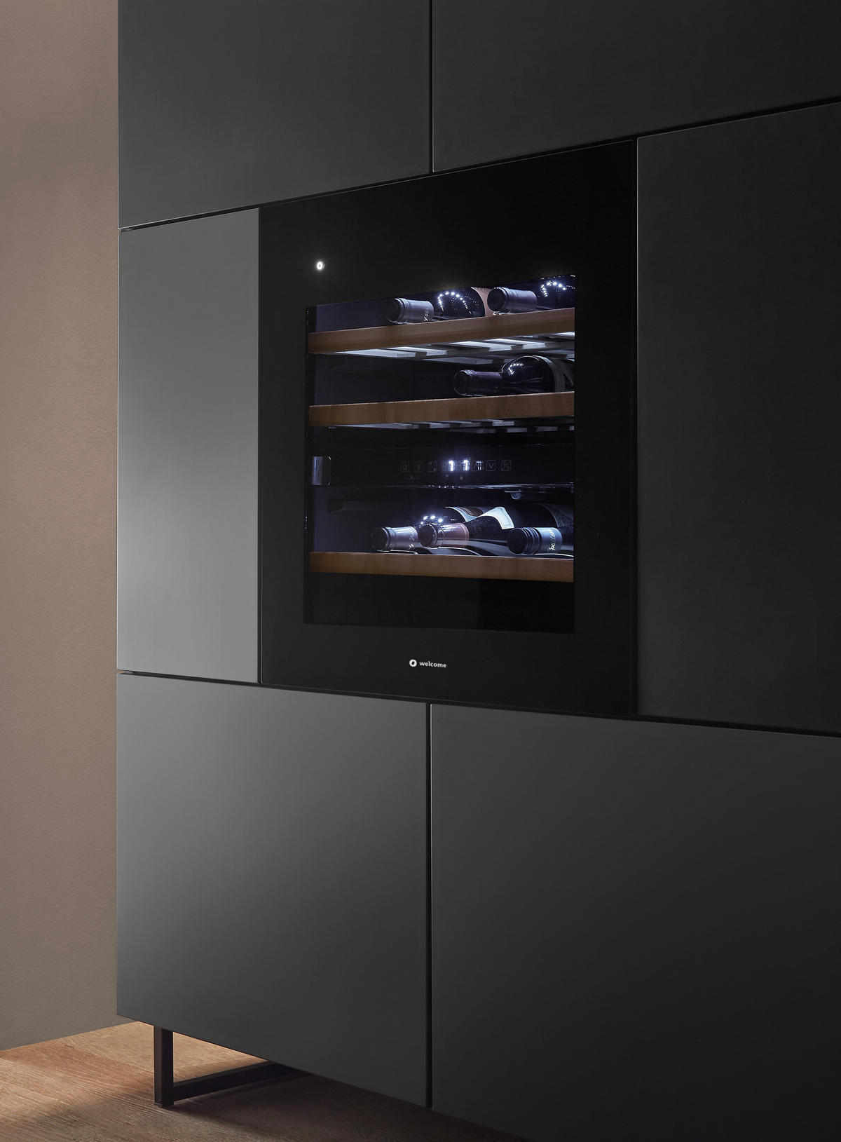 HIGHBOARD Mosel Weinschrank 120/200/58 cm  - Schwarz, KONVENTIONELL, Holzwerkstoff/Metall (120/200/58cm) - Carryhome