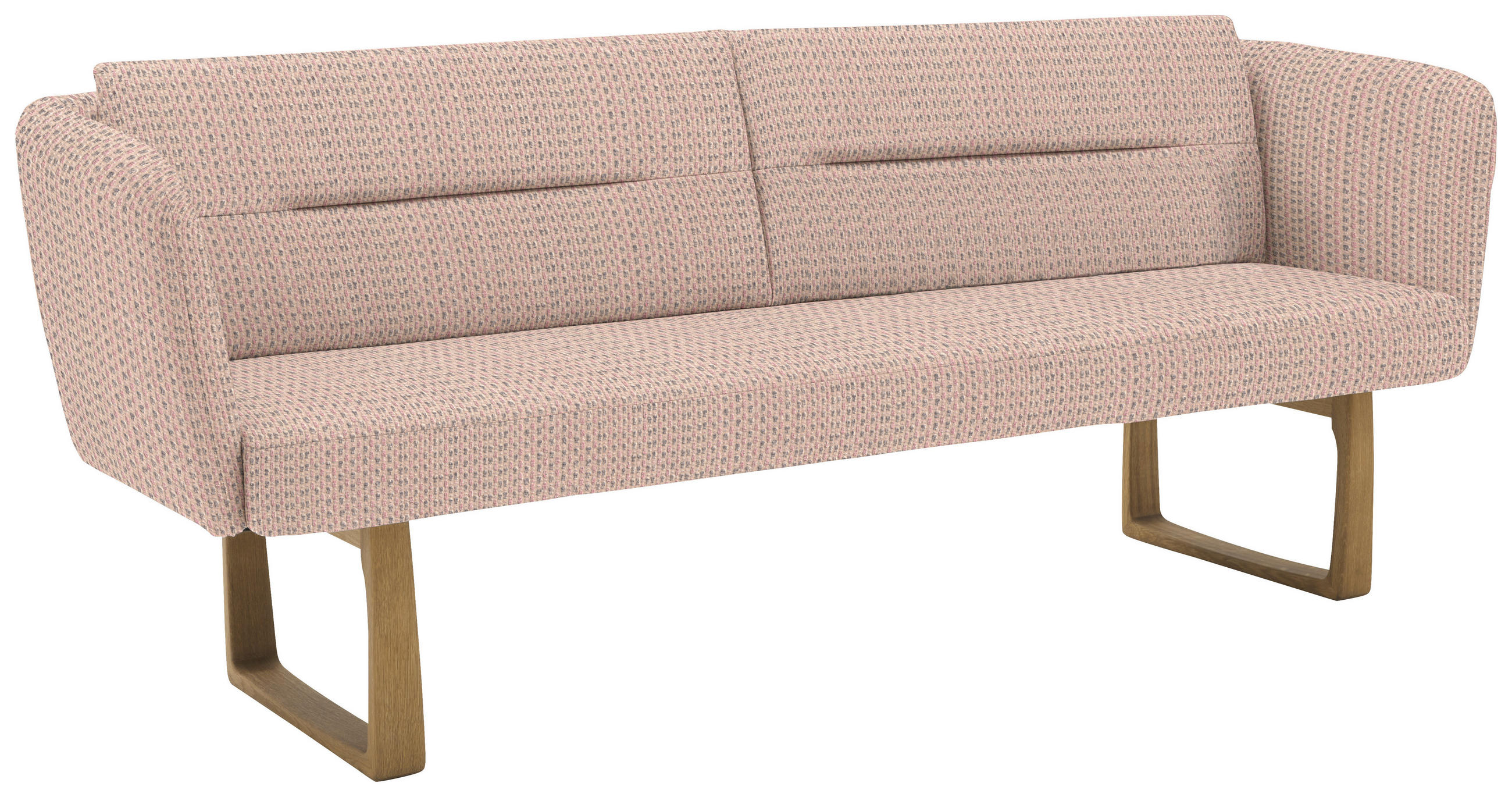 SITZBANK 224/91/69 cm Flachgewebe Hellrosa massiv Holz  - Eichefarben/Hellrosa, Design, Holz/Textil (224/91/69cm) - Valnatura