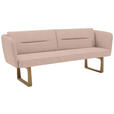 SITZBANK 224/91/69 cm Flachgewebe Hellrosa massiv Holz  - Eichefarben/Hellrosa, Design, Holz/Textil (224/91/69cm) - Valnatura