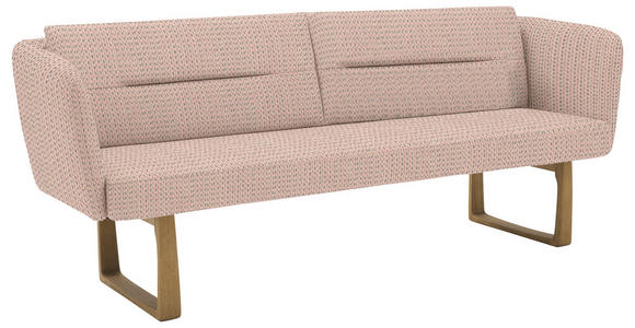 SITZBANK 224/91/69 cm Flachgewebe Hellrosa massiv Holz  - Eichefarben/Hellrosa, Design, Holz/Textil (224/91/69cm) - Valnatura