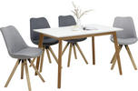 ESSTISCH 120/80/75 cm Eiche massiv Holz Weiß, Eichefarben rechteckig  - Eichefarben/Weiß, Design, Holz (120/80/75cm) - Livetastic