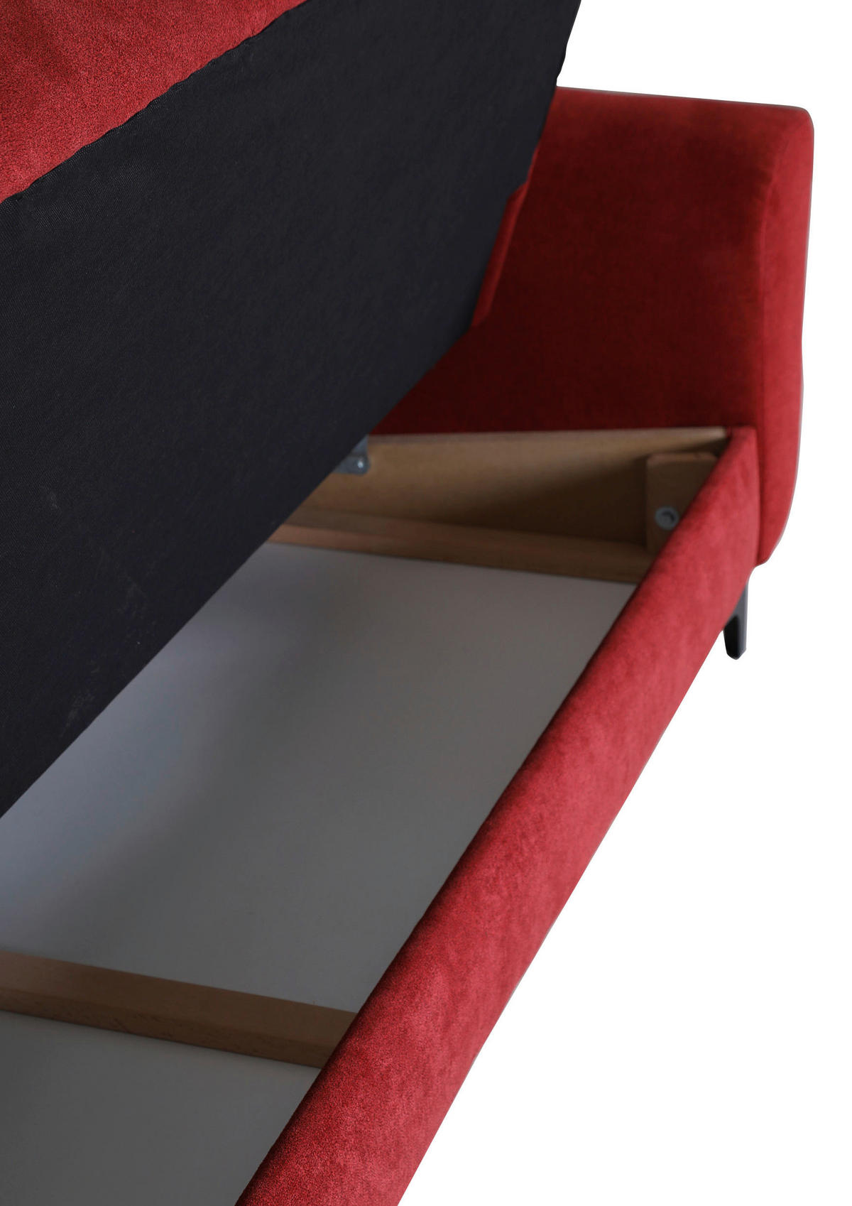 SCHLAFSOFA in Flachgewebe Rot  - Rot/Schwarz, KONVENTIONELL, Textil/Metall (230/84/95cm) - Xora