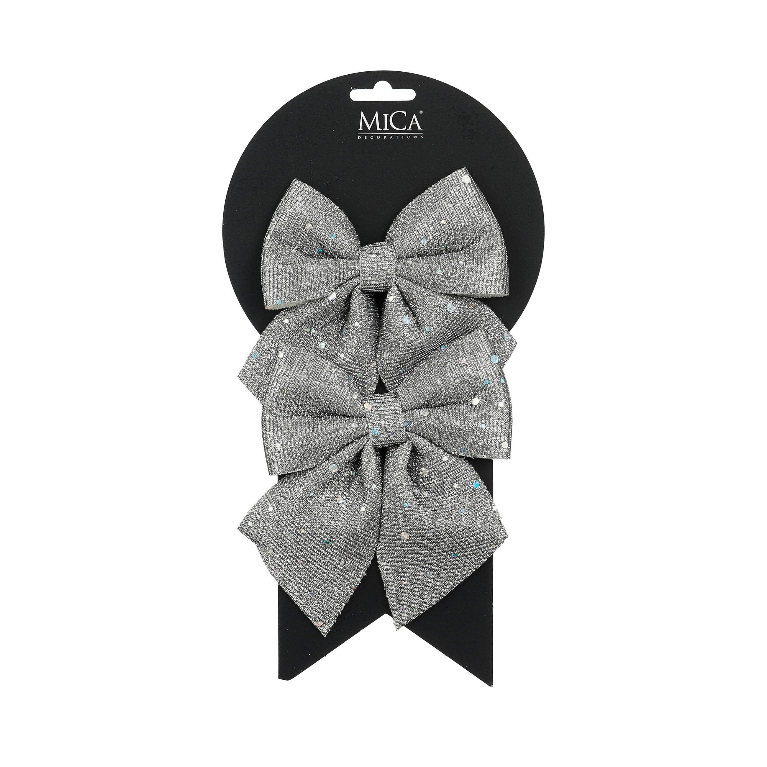 OBESEK ZA BOŽIČNO JELKO - srebrne barve, Basics, tekstil (12/13/1cm)