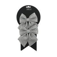 OBESEK ZA BOŽIČNO JELKO - srebrne barve, Basics, tekstil (12/13/1cm)