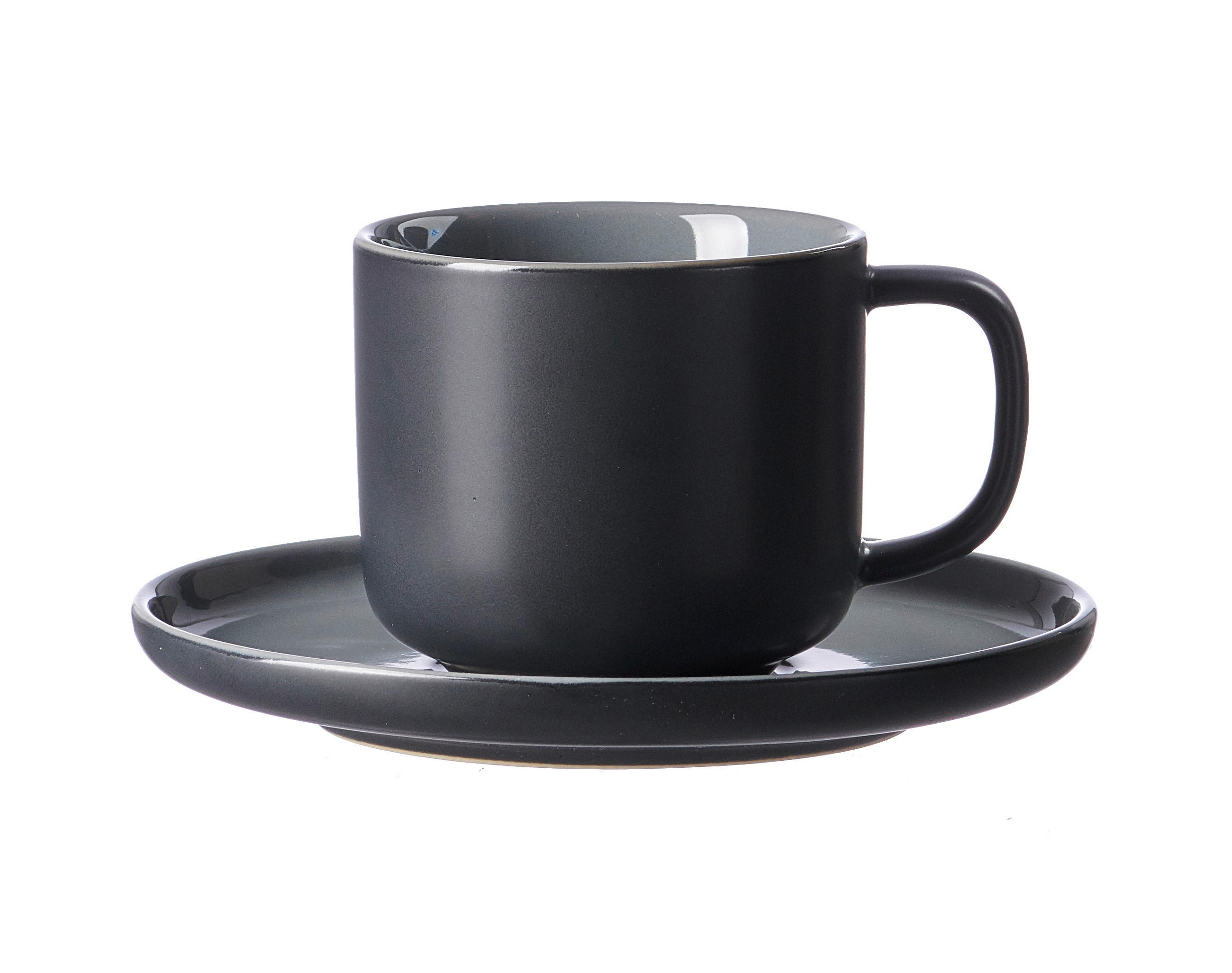 KAFFEETASSE JASPER  - Schwarz/Grau, Basics, Keramik (10/8/7cm) - Ritzenhoff Breker