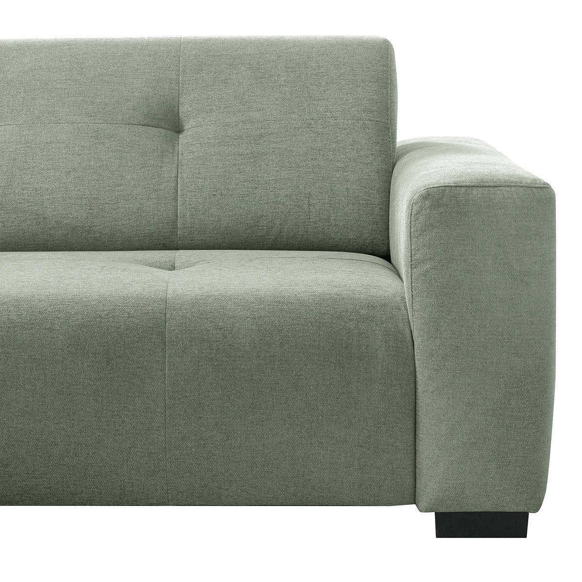 ECKSOFA AUSTIN Salbeigrün Flachgewebe Sitztiefenverstellung  - Salbeigrün/Schwarz, Design, Kunststoff/Textil (169/286cm) - Livetastic