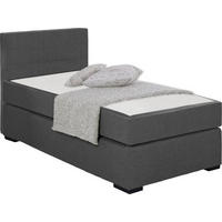 BOXSPRINGBETT 100/200 cm,  in Anthrazit, Matratze, Wendematratze mit unterschiedlichen Härtegraden, H2 + H3 = mittel + fest  - Anthrazit/Schwarz, KONVENTIONELL, Kunststoff/Textil (100/200cm) - Livetastic