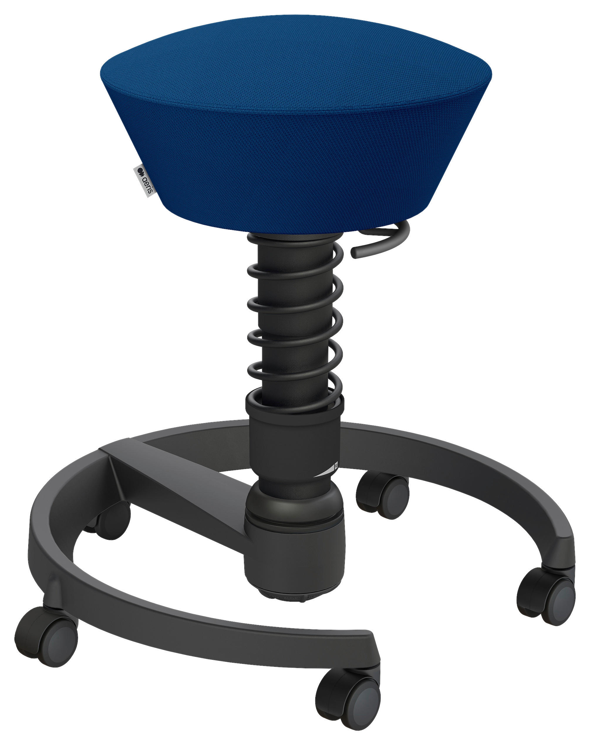 BÜROHOCKER Wollmischung Blau, Schwarz  - Blau/Schwarz, Basics, Kunststoff/Textil (55/45,66/55cm) - Aeris