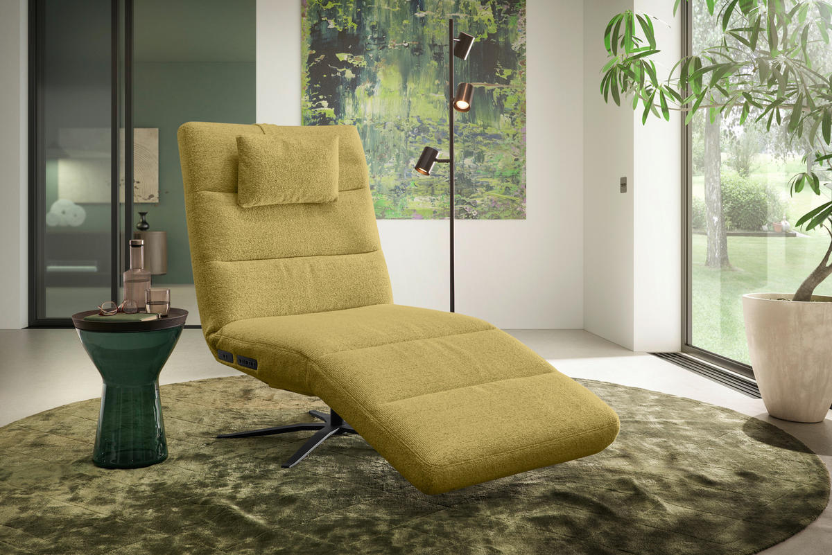 RELAXLIEGE inkl. Akku Flachgewebe Grün  - Schwarz/Grün, MODERN, Textil/Metall (82/53-115/156-206cm) - Pure Home Comfort