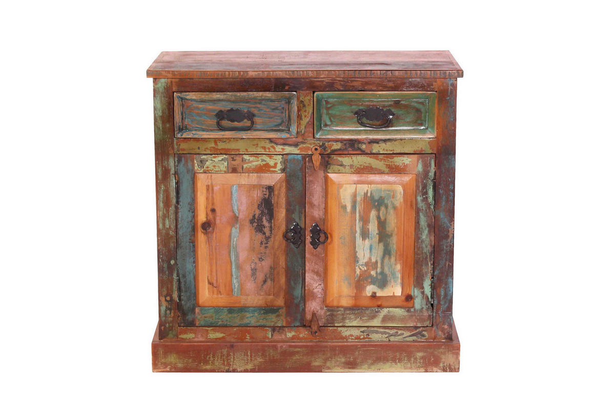 KOMMODE , 80/40/80 cm, 2 Schublade(n)  - Multicolor/Schwarz, Design, Holz/Metall (80/40/80cm) - MID.YOU