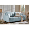 SCHLAFSOFA in Webstoff Hellblau  - Eichefarben/Hellblau, Design, Holz/Textil (227/98/113cm) - Carryhome
