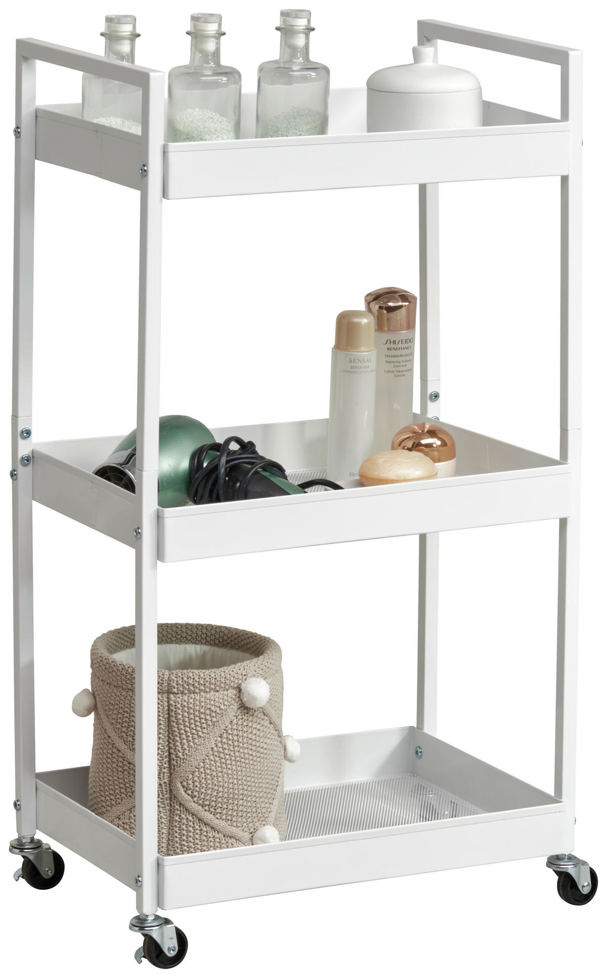 TÁLALÓKOCSI fehér  - fehér, Basics, műanyag/fém (45/30/80cm) - Boxxx