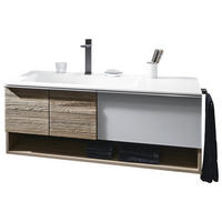 WASCHTISCHKOMBI 128 cm  - Eichefarben/Weiß, Natur, Glas/Holz (128cm) - Voglauer