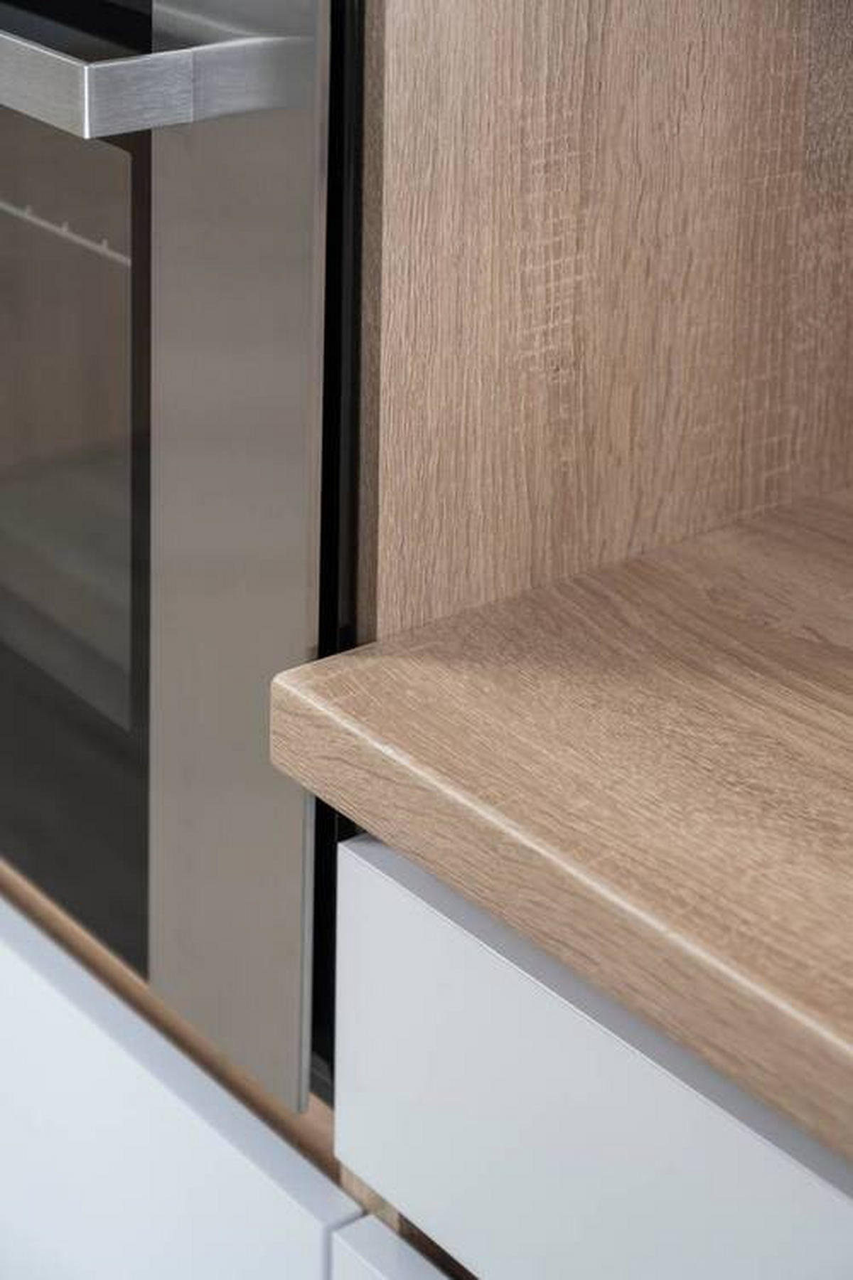 KÜCHENBLOCK 280 cm   in Eichefarben  - Weiss/Eichefarben, Modern, Holzwerkstoff (280cm) - Respekta