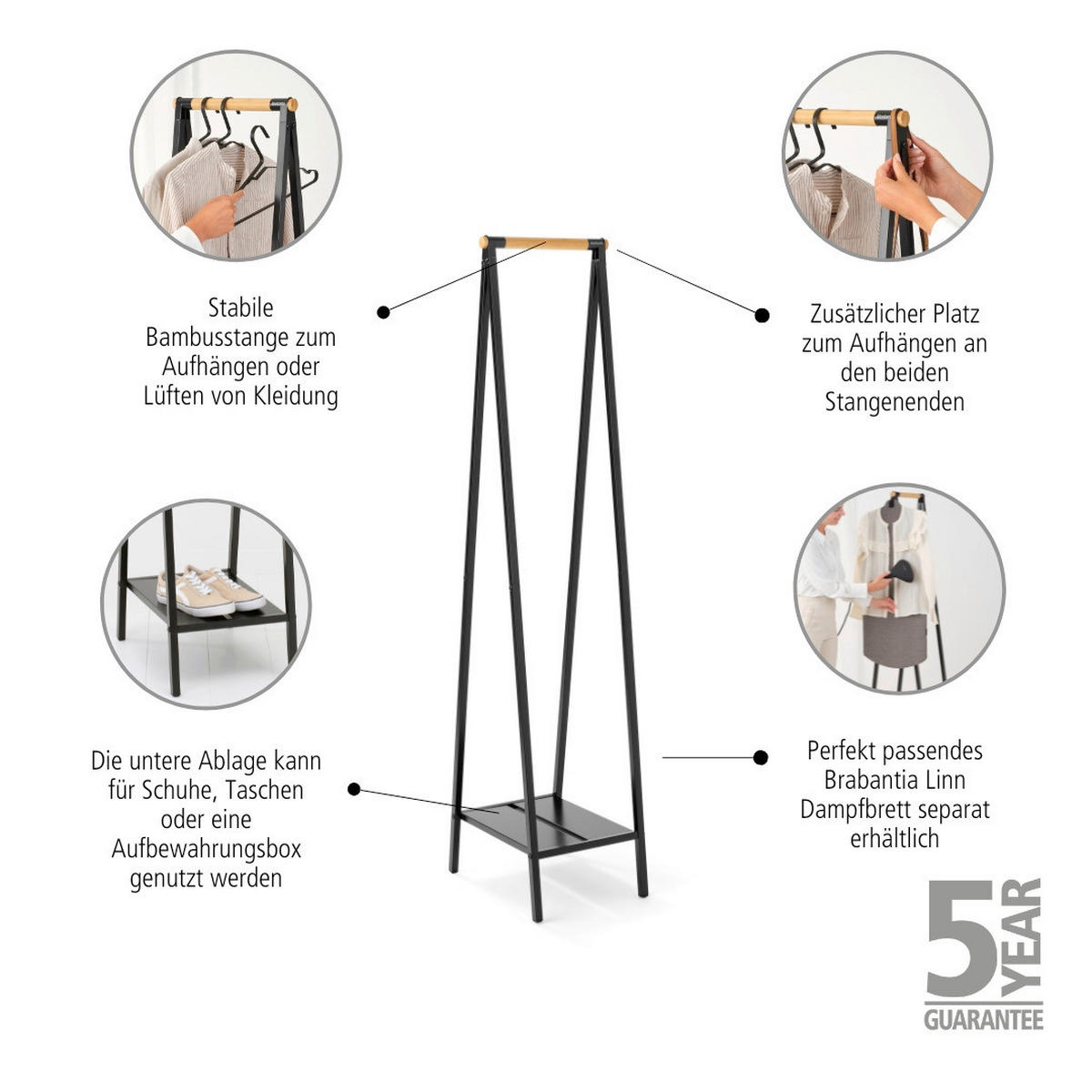 VJEŠALICA ZA GARD. SAMOSTOJEĆ  metal   - Basics, metal (34/169,8/47,6cm) - Brabantia
