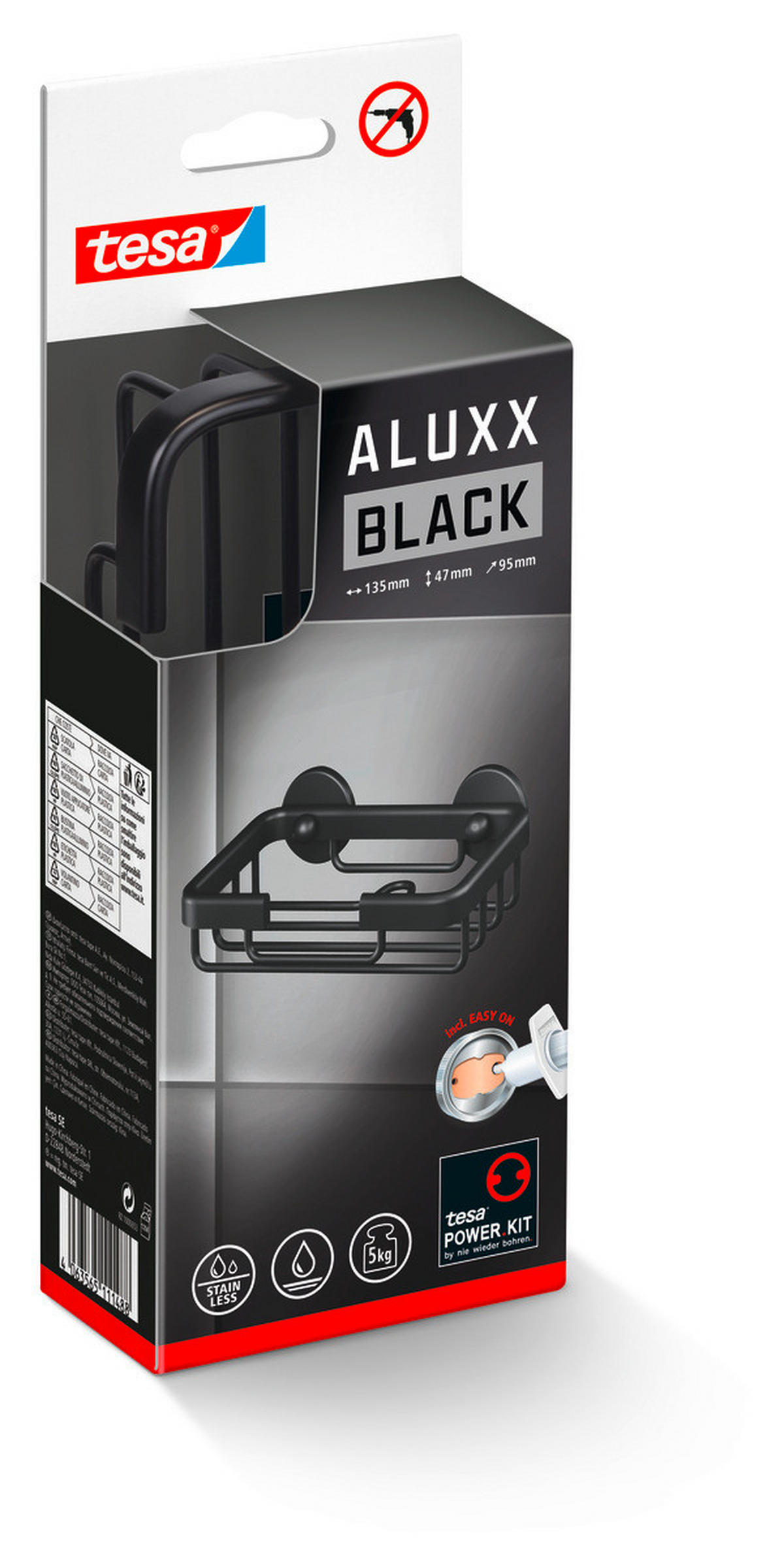 SEIFENSCHALE - Schwarz, Basics, Metall (13,5/4,6/9,5cm) - Tesa