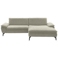 ECKSOFA in Webstoff Beige  - Beige/Schwarz, Design, Textil/Metall (295/197cm) - Valdera