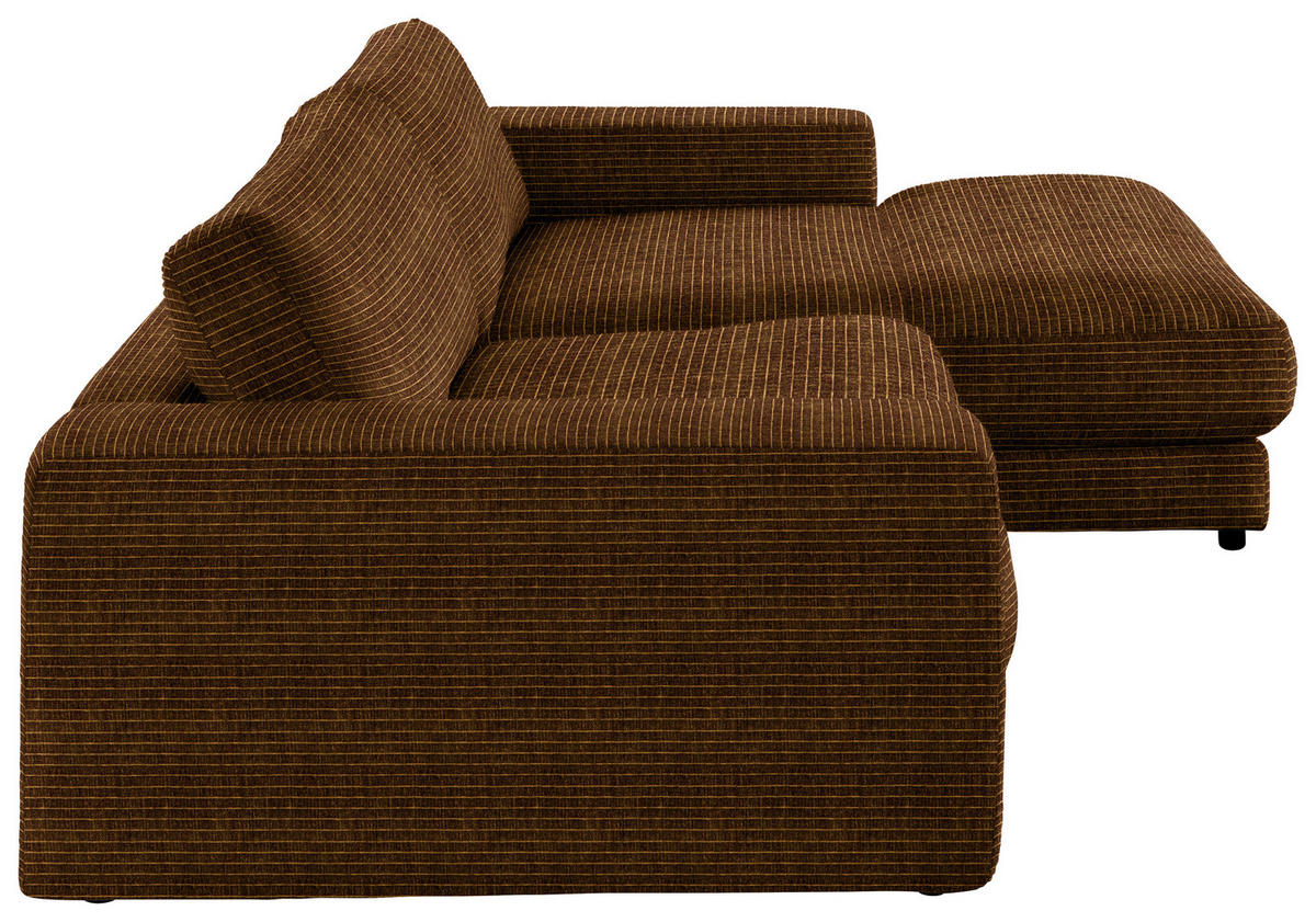 ECKSOFA in Chenille Messingfarben  270/190 cm  - Messingfarben/Schwarz, Design, Kunststoff/Textil (270/190cm) - Lomoco