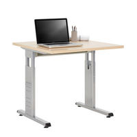 SCHREIBTISCH 80/80/65-85 cm Silberfarben, Ahornfarben  - Silberfarben/Ahornfarben, KONVENTIONELL, Holzwerkstoff/Metall (80/80/65-85cm) - Venda