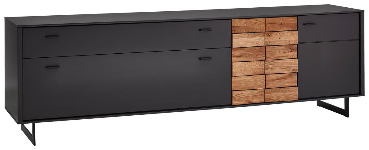 LOWBOARD  in 223,8/69,6/46,4 cm  - Eichefarben/Anthrazit, Design, Holz/Holzwerkstoff (223,8/69,6/46,4cm) - Novel