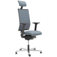 DREHSTUHL Grau, Alufarben, Schwarz  - Schwarz/Alufarben, KONVENTIONELL, Kunststoff/Textil (63/105/46cm) - Dieter Knoll
