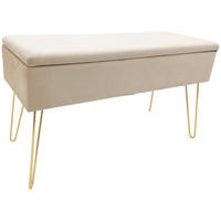 TRUHENBANK 75/42/30 cm Weiß Metall  - Weiß, Design, Textil/Metall (75/42/30cm) - Echtwerk